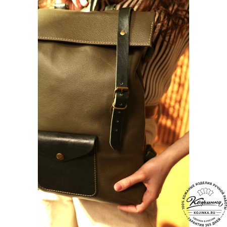 Кожаный рюкзак "Vogue New" (оливковый)